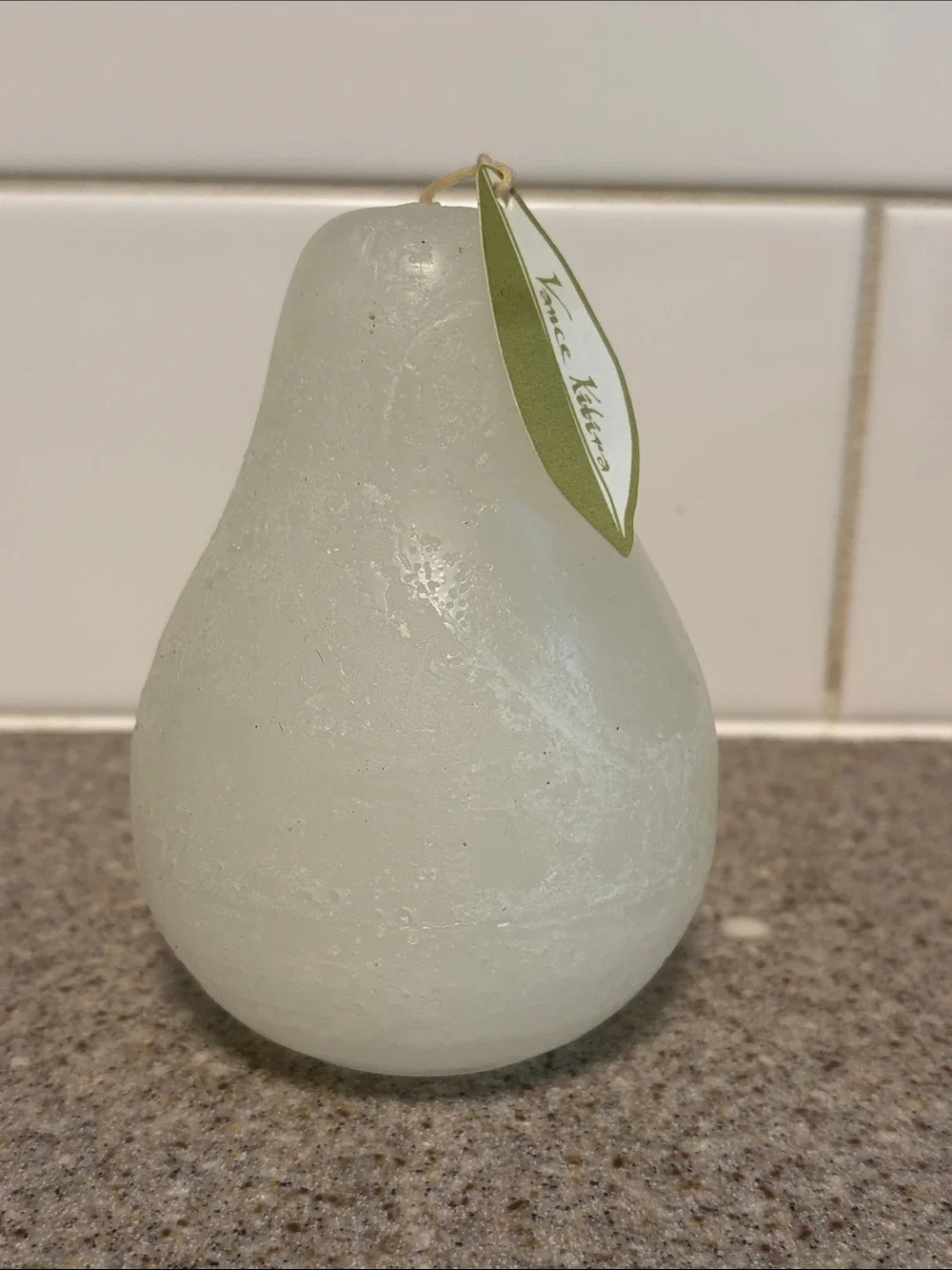 Pear-Shaped White Decorative Candle